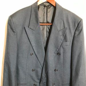 Men's Double Breasted, European cut, Navy Blue Suit.